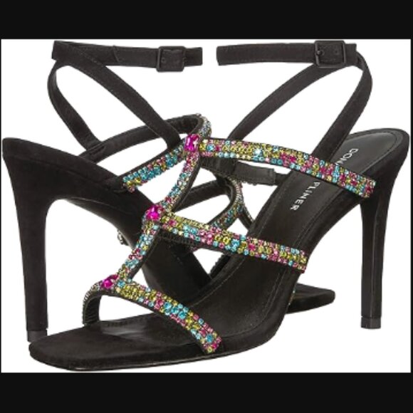 NIB Donald Pliner Leather Rhinestone Pumps, 7.5 - Picture 4 of 12